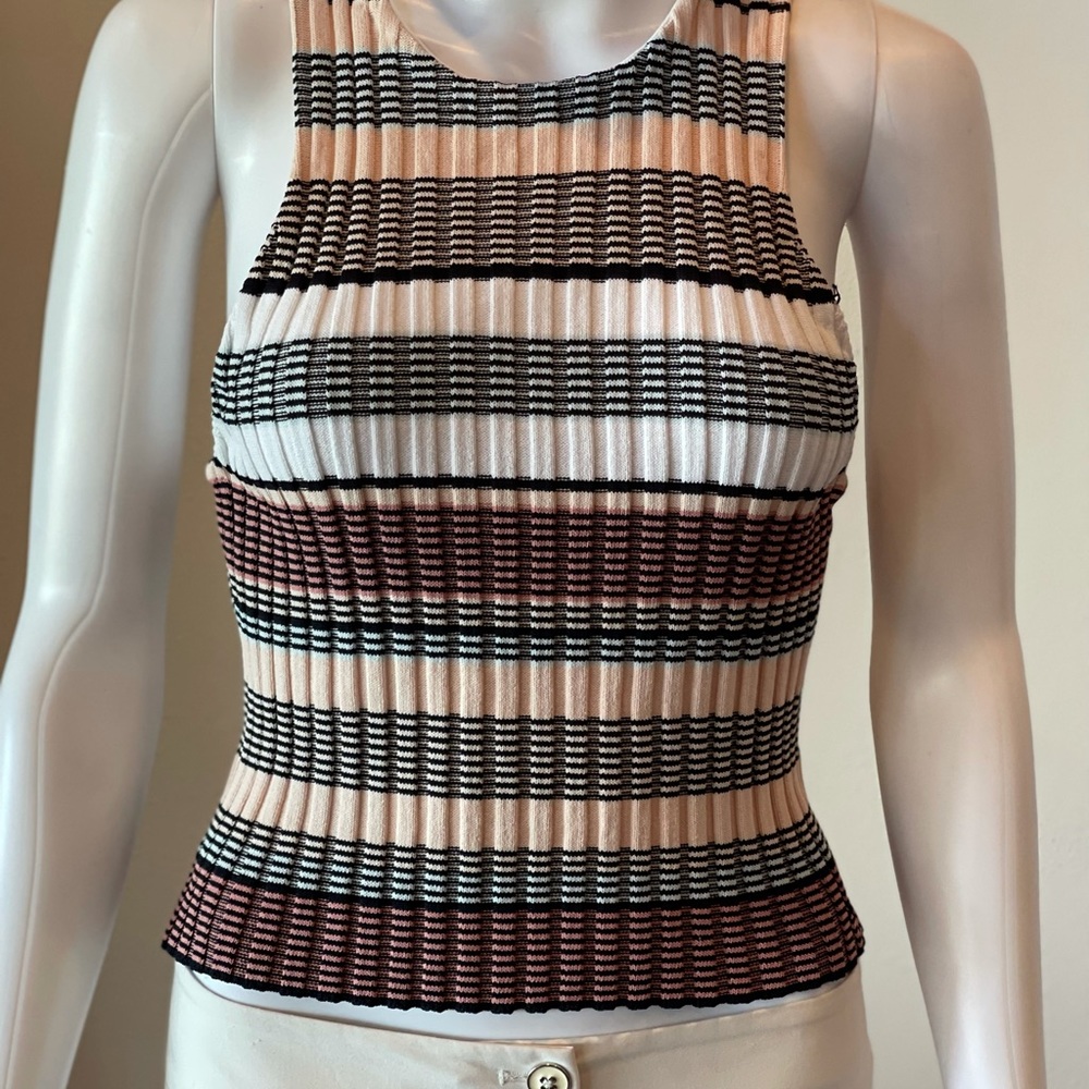 👜Elizabeth & James Stripped Crop Tank Top